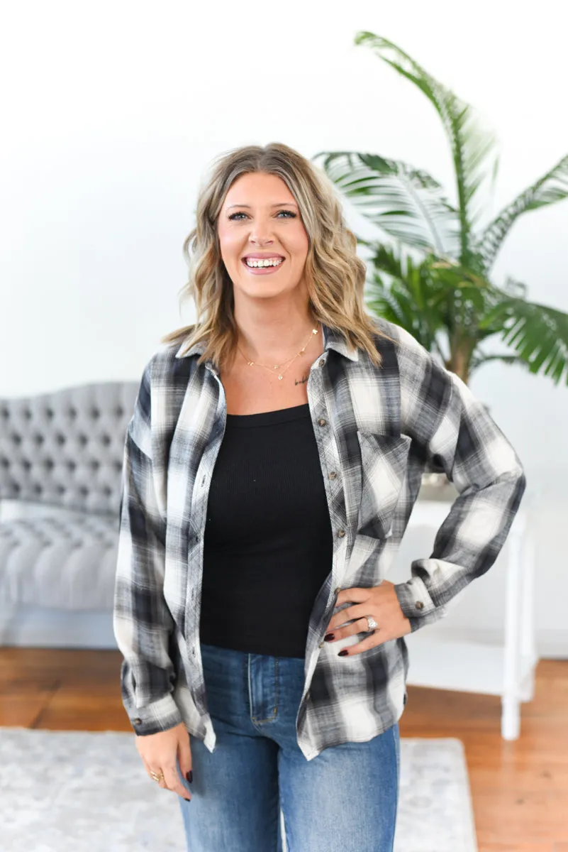 Julia Oversized Plaid Flannel Shirt