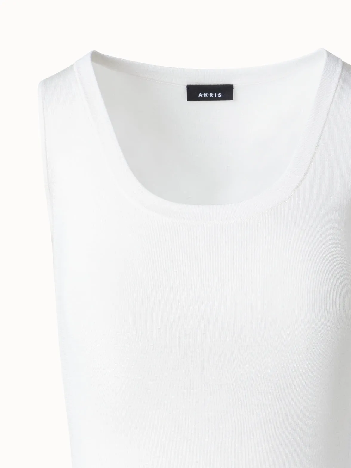Knitted Silk Stretch Scoop Neck Top