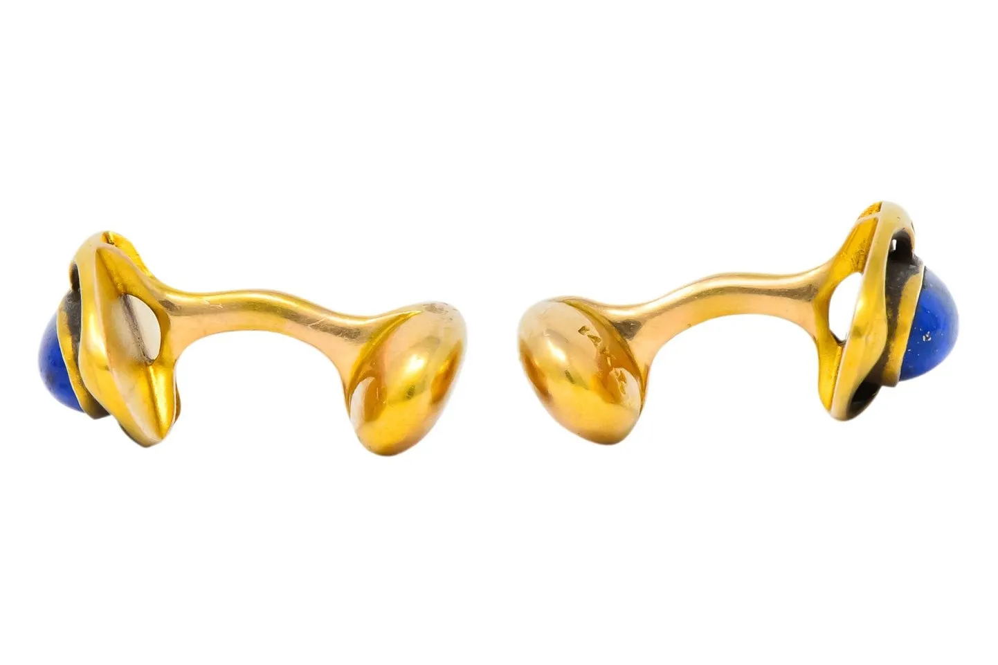 Krementz Art Nouveau Lapis Lazuli 14 Karat Gold Cufflinks