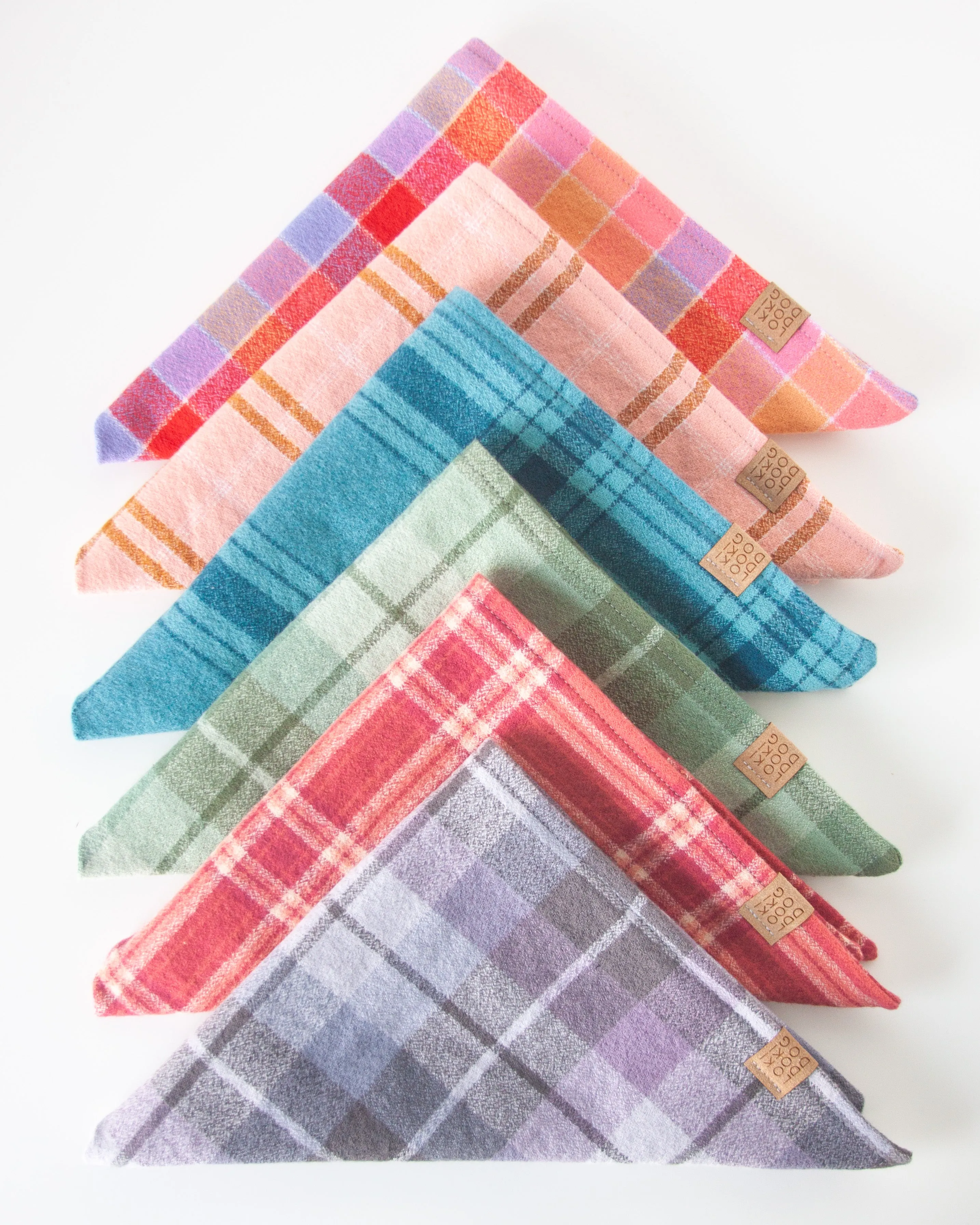 Lavender Plaid Flannel Dog Bandana (Personalization Available)