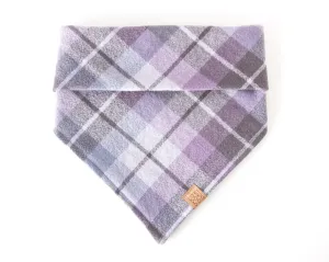 Lavender Plaid Flannel Dog Bandana (Personalization Available)