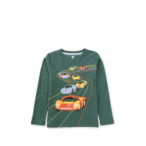 Le Mans Race Graphic Baby Tee - Silver Pine