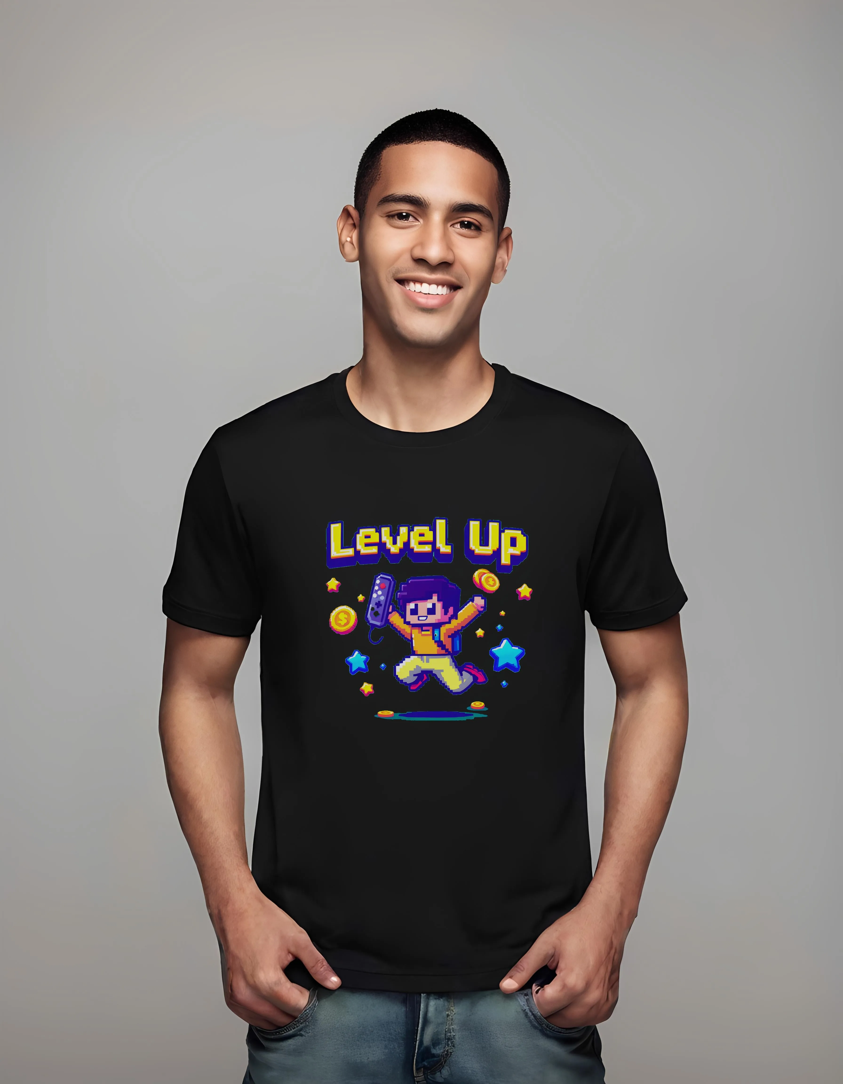 Level Up Pixel Art Design | Classic T-Shirt (Unisex)