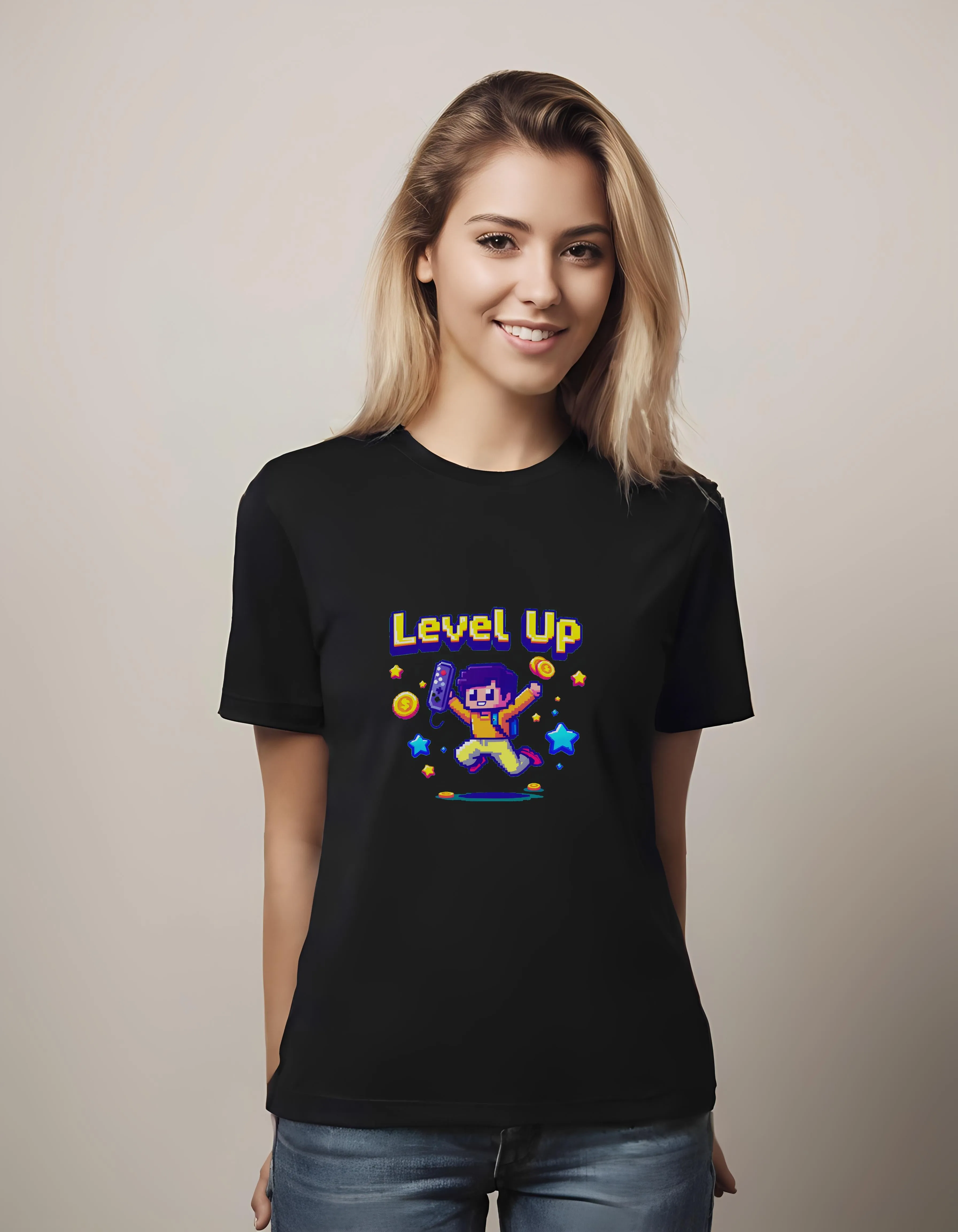 Level Up Pixel Art Design | Classic T-Shirt (Unisex)