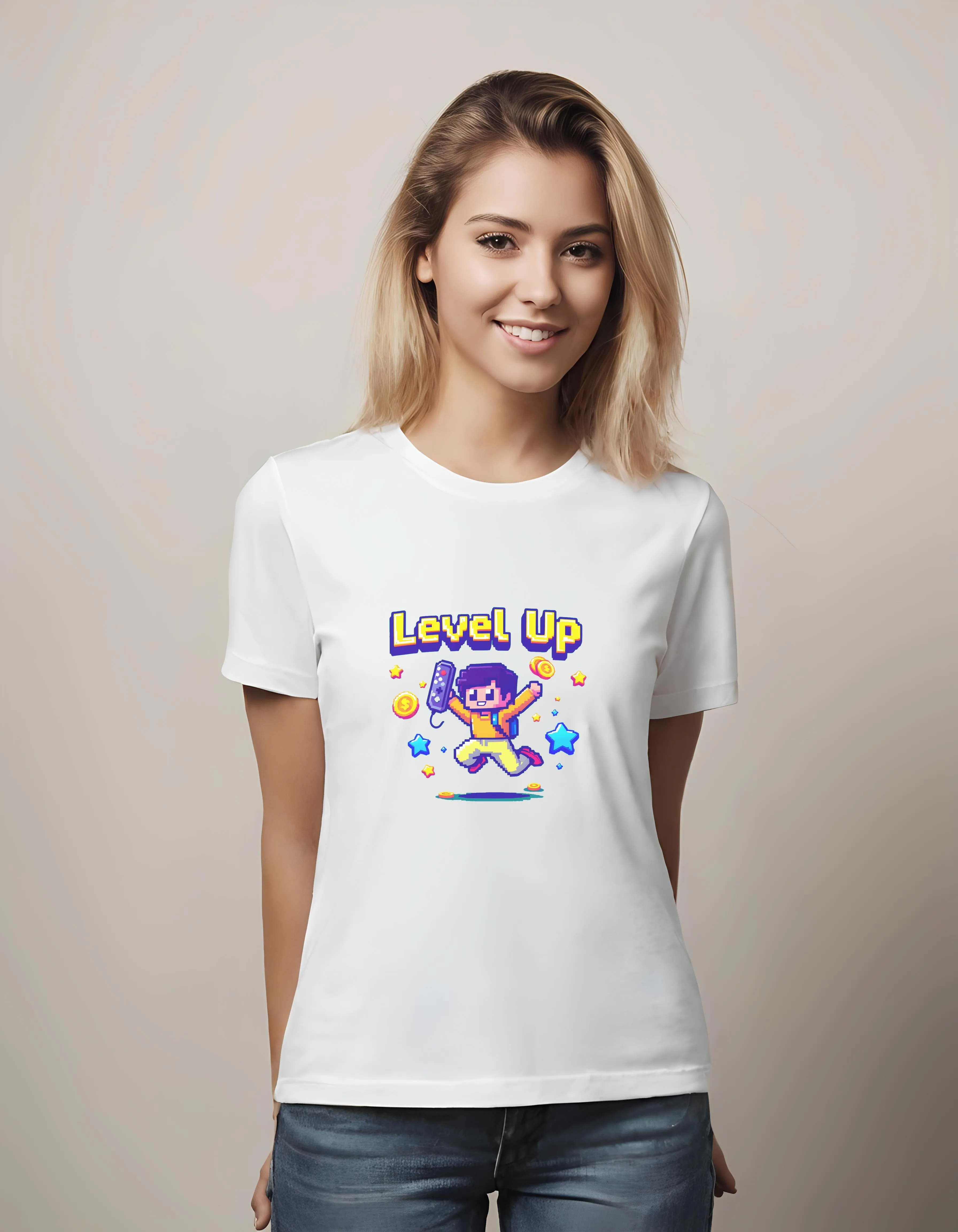 Level Up Pixel Art Design | Classic T-Shirt (Unisex)