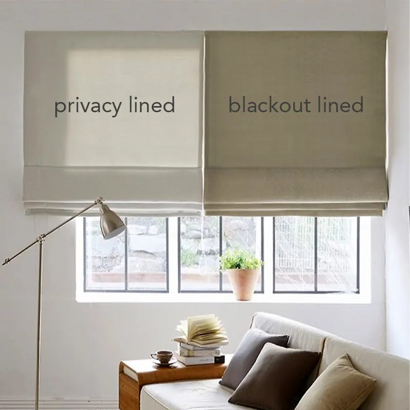 Light Grey Linen Relaxed Roman Shades