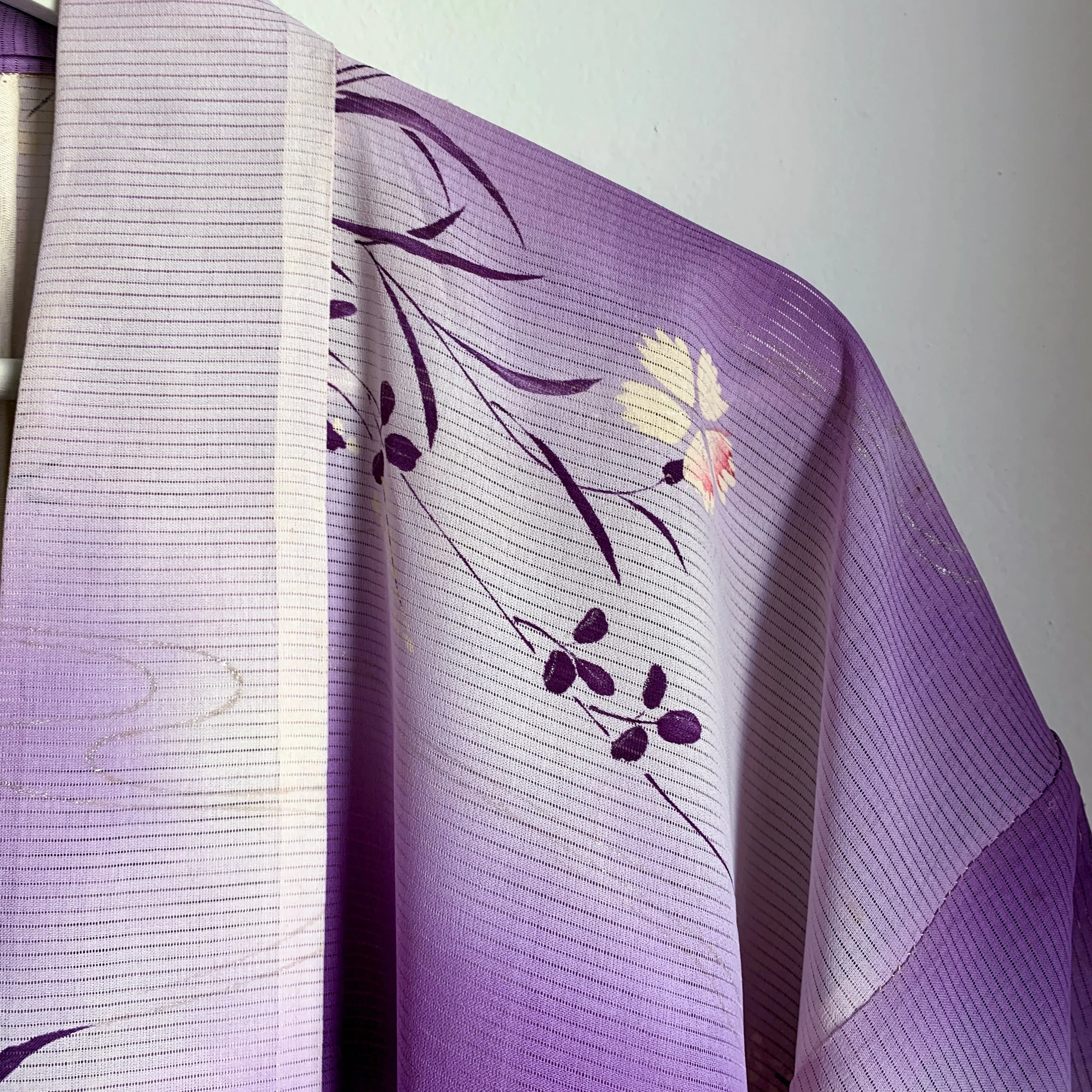 Lilac Floral Summer Silk Kimono