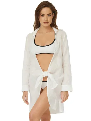 Linen Tilly Button Cover Up