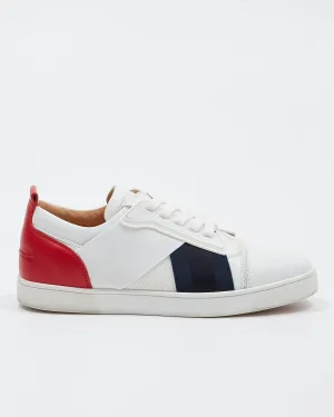 Louboutin Men's White/Red/Black  Elastikid Sneaker - 44.5