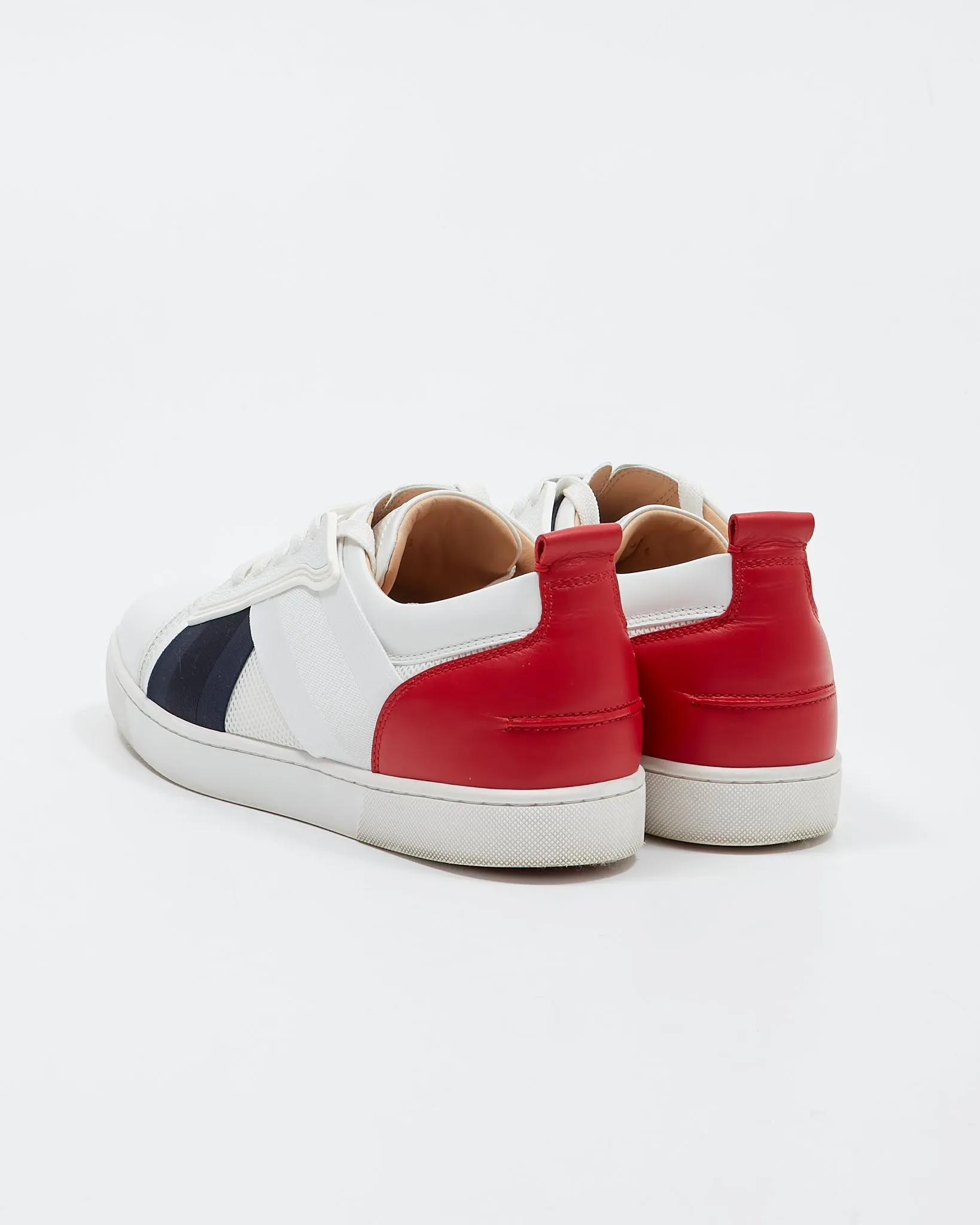 Louboutin Men's White/Red/Black  Elastikid Sneaker - 44.5