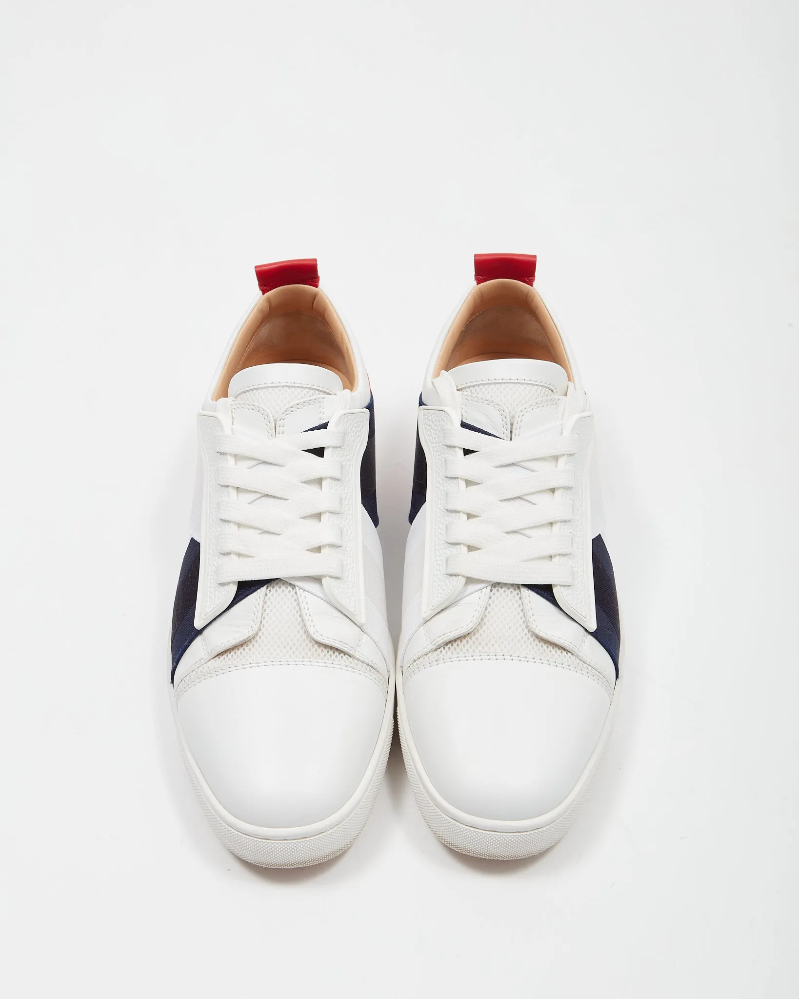 Louboutin Men's White/Red/Black  Elastikid Sneaker - 44.5