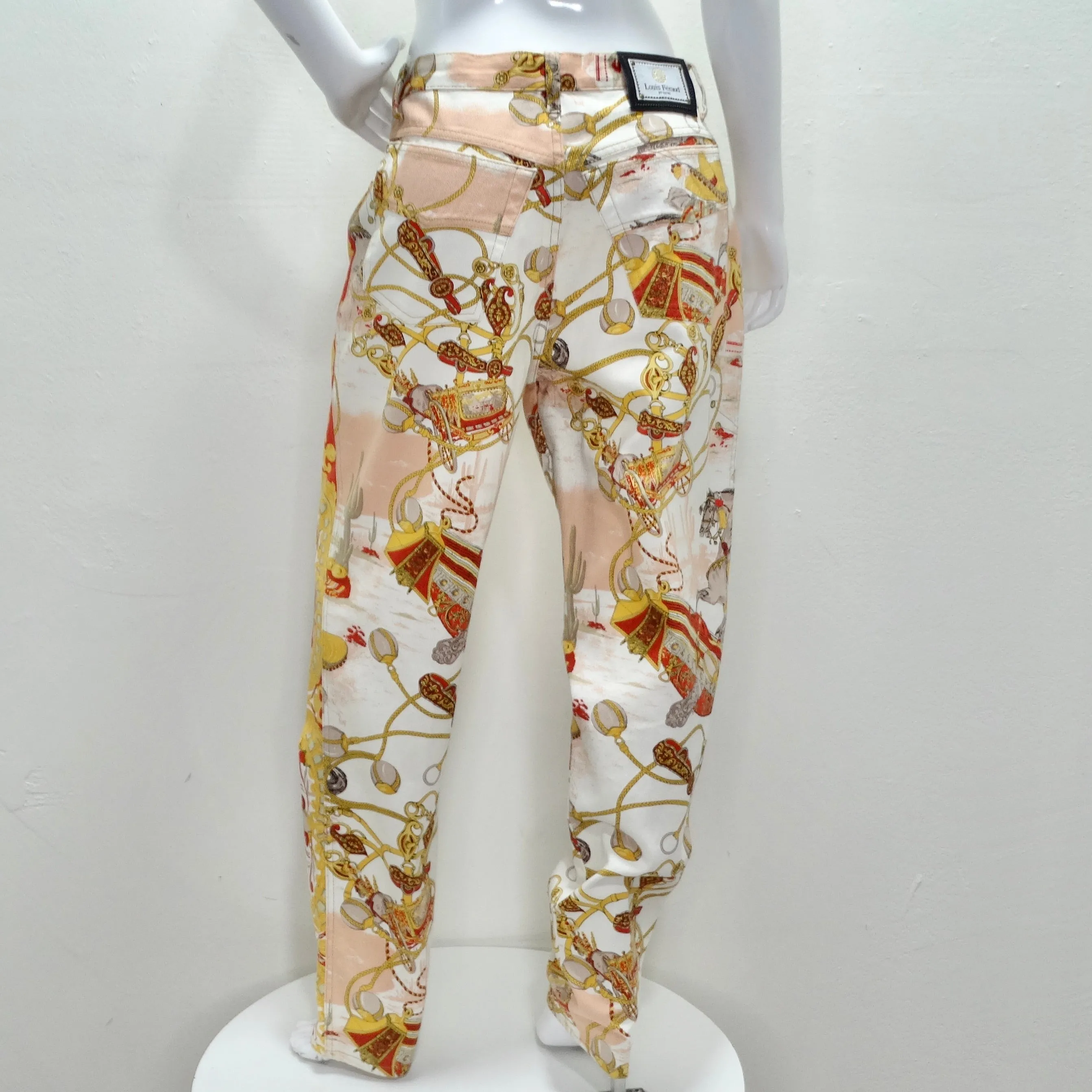 Louis Feraud 1980s Western Motif Print Jeans