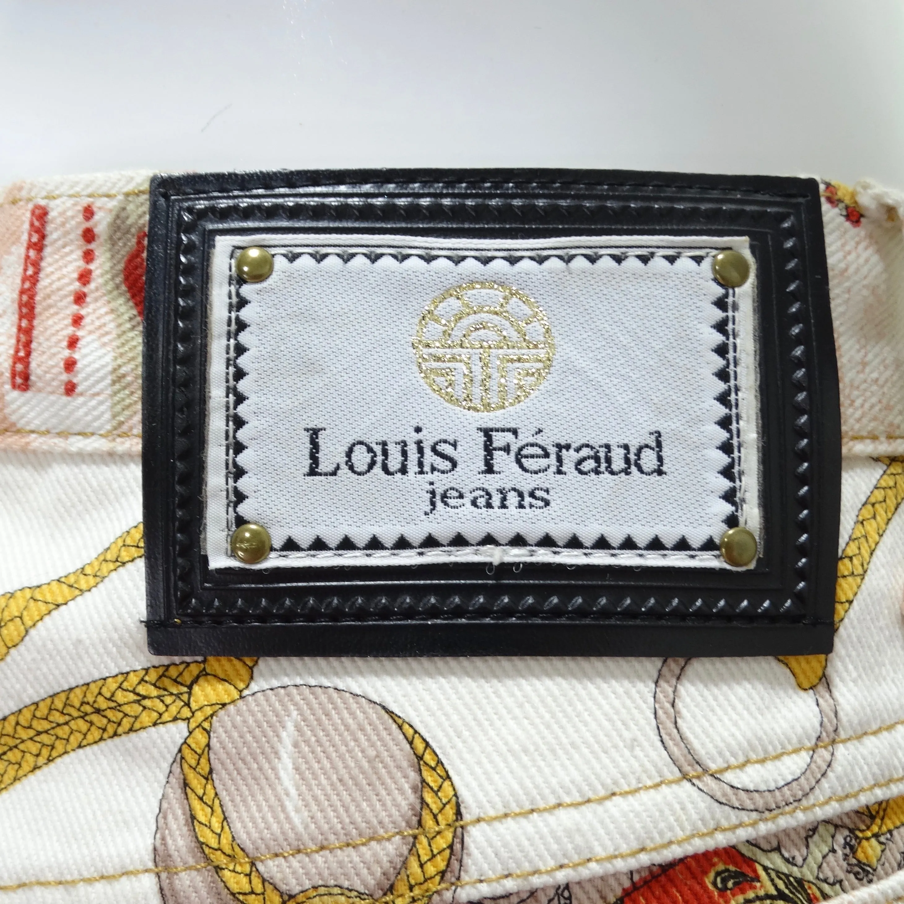 Louis Feraud 1980s Western Motif Print Jeans