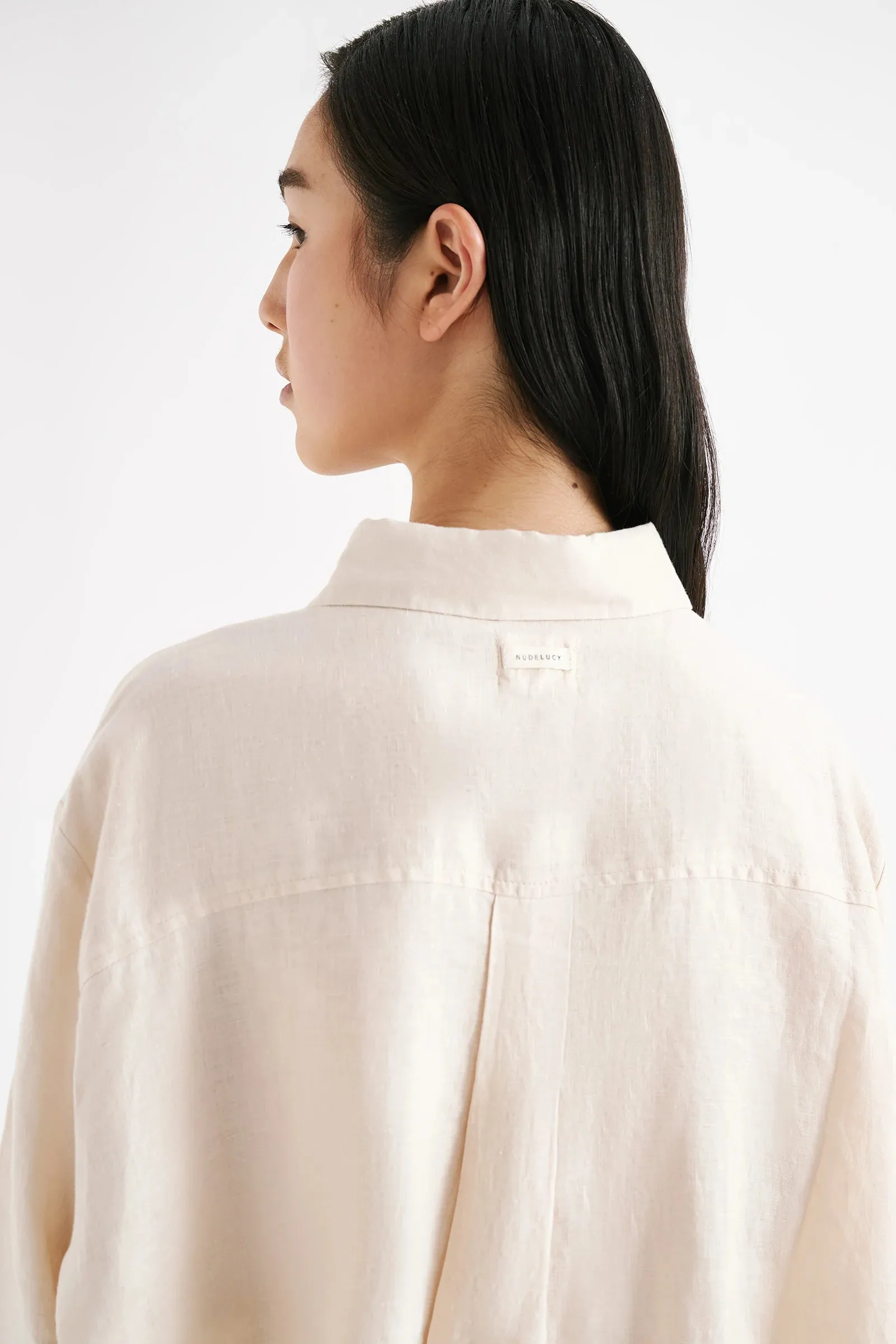 LOUNGE LINEN LONGLINE SHIRT