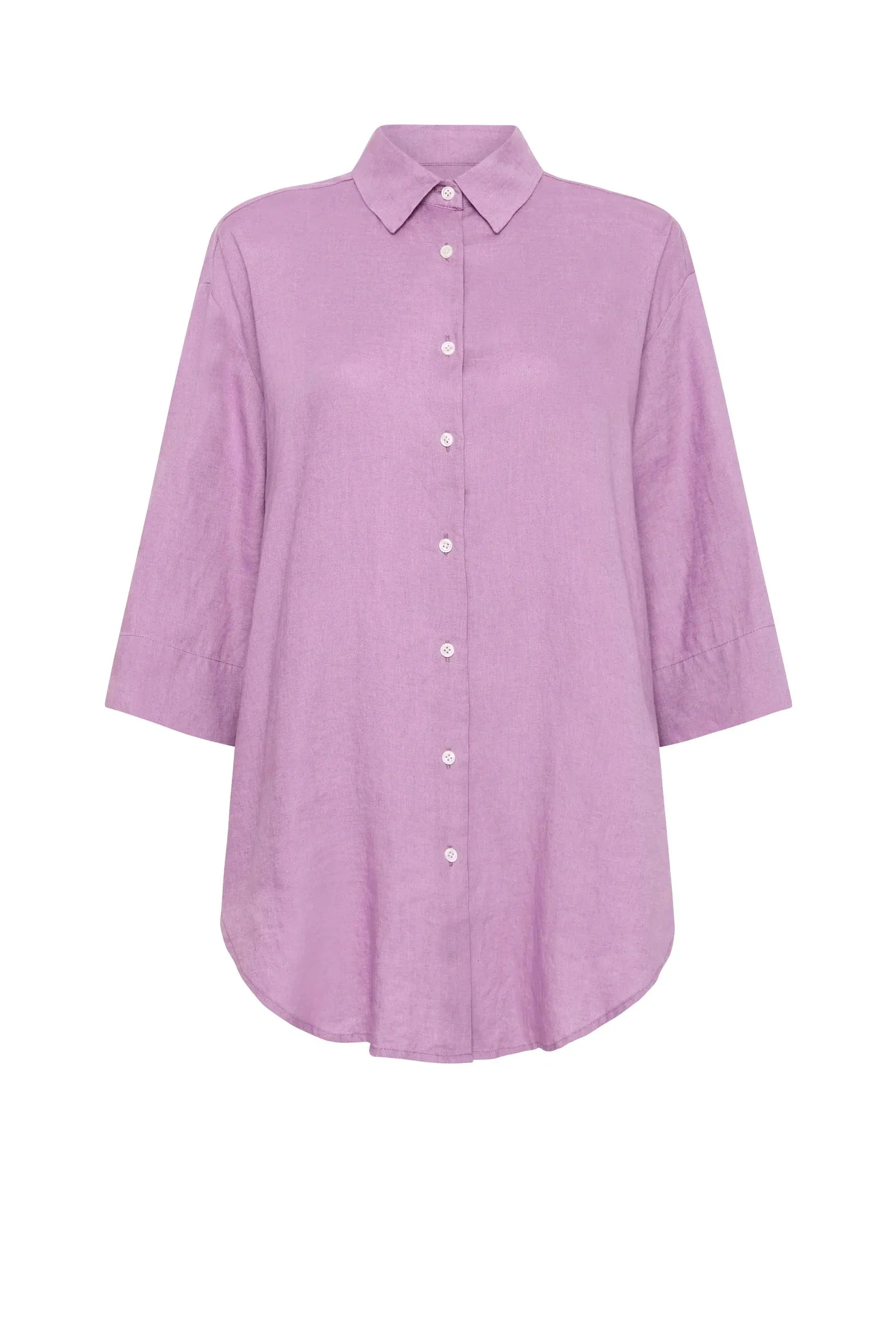 LOUNGE LINEN LONGLINE SHIRT