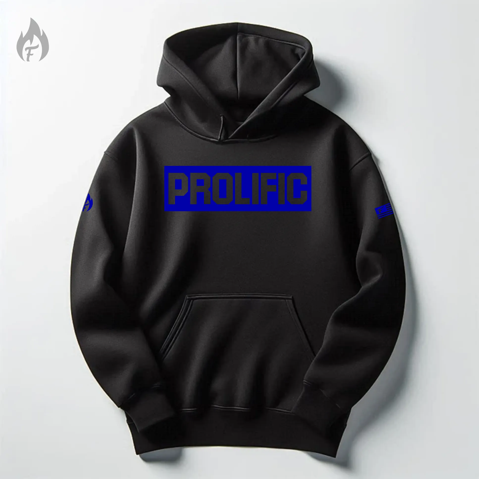 Men's Black Sweatsuit To Match Air Jordan Retro 13 Hyper Royal Blue PROLIFIC Black Hoodie Joggers Set