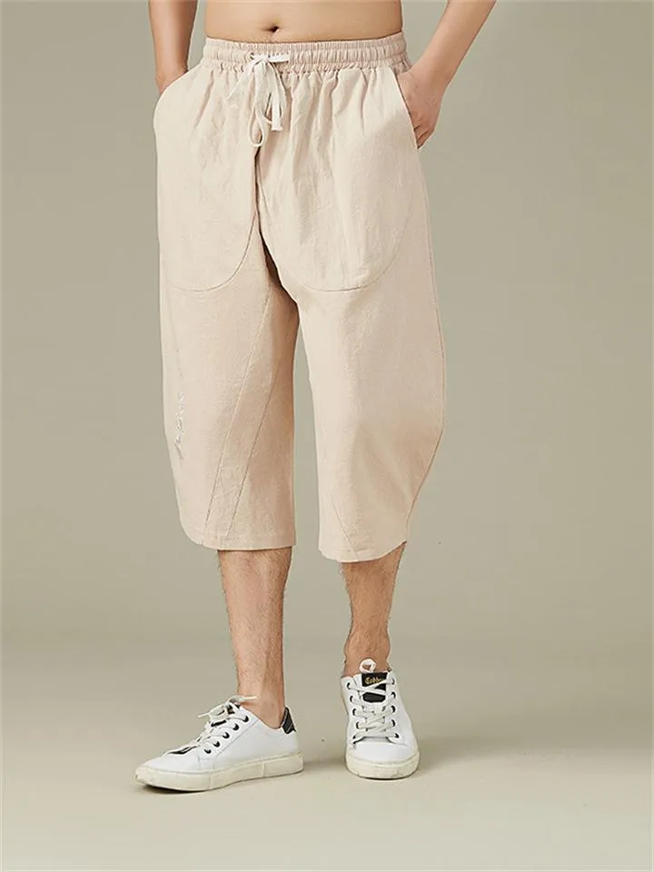 Men's Breathable Plus Size Loose Cropped Trousers