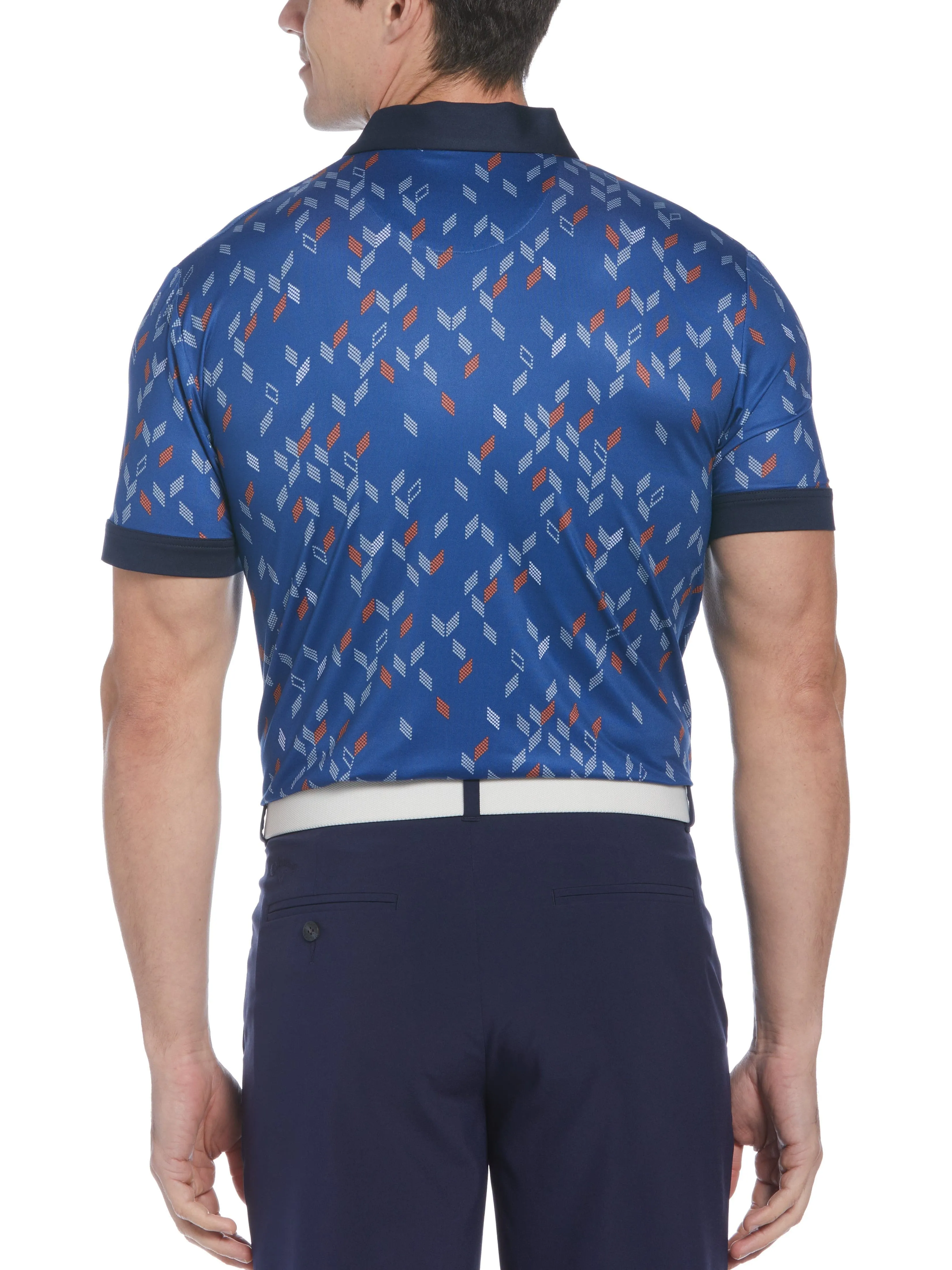 Mens Callaway X All-Over Geo Chevron Print Golf Polo