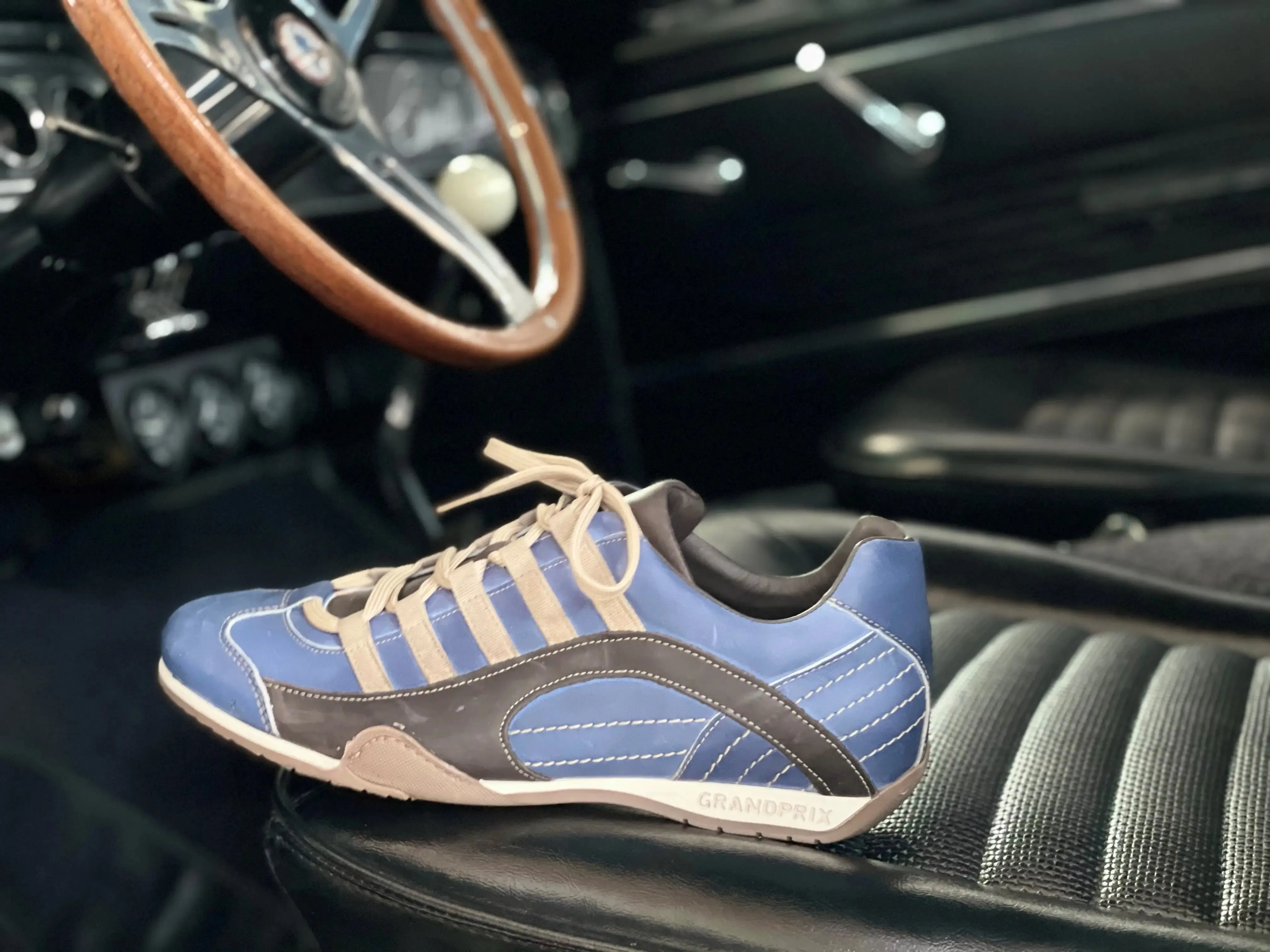 Men's GrandPrix Sneaker in Laguna Seca (Ocean Blue and Sand)