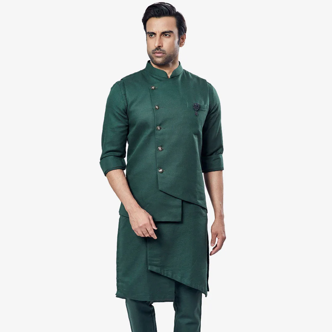 Men's Green Olive Shade Kurta