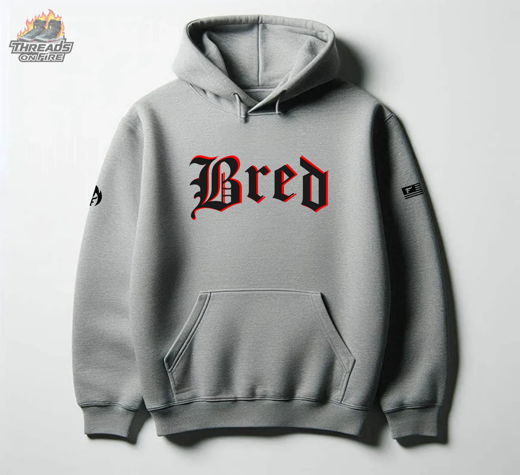 Men's Grey Hoodie & Joggers 'Bred' Sweatsuit To Match Air Jordan 13 Bred Sneaker-Matching Tracksuit