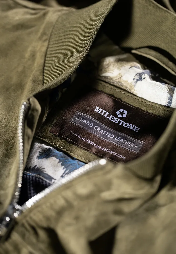 Men's Milestone | MS-Victor Leather Jacket | Olive