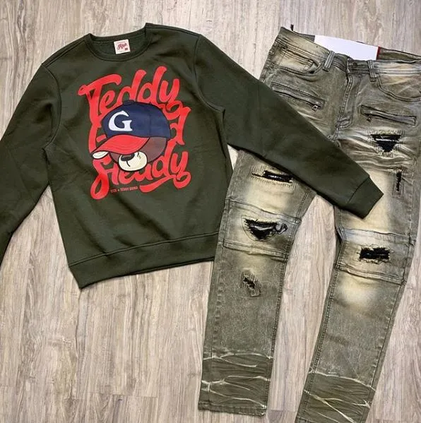 Men's Teddy Grind Steady Olive Sweater