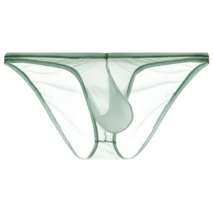 Men's Ultra Thin Ice Silk See-through Briefs Up to Size XXL (5Pack) JEWYEE 827B