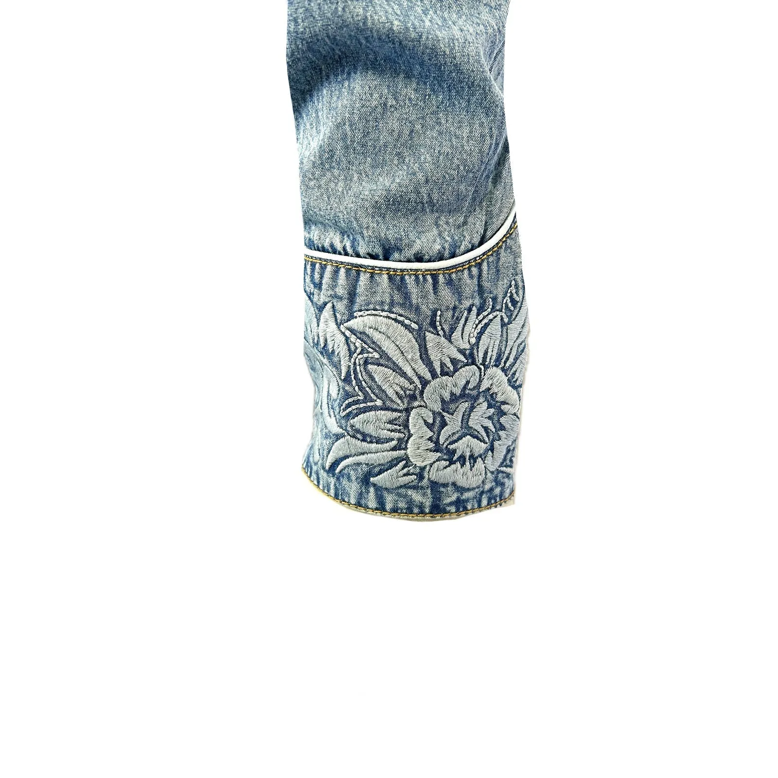 Men's Vintage Western Shirt Collection: Rockmount Tooling Embroidery Denim