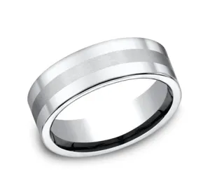 Men's Wedding Band, 7.5MM White Cobalt