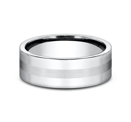 Men's Wedding Band, 7.5MM White Cobalt