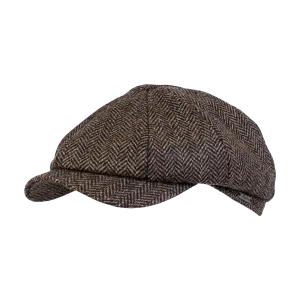 Men's Wigens | Newsboy Classic Shetland Herringbone Cap | Olive