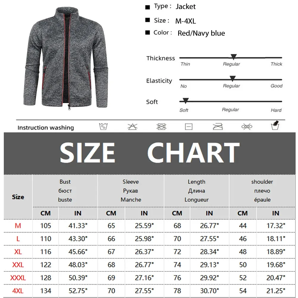 Men's Zipper Jacket - Standing Collar Outdoor Casual Streetwear (M-4XL)