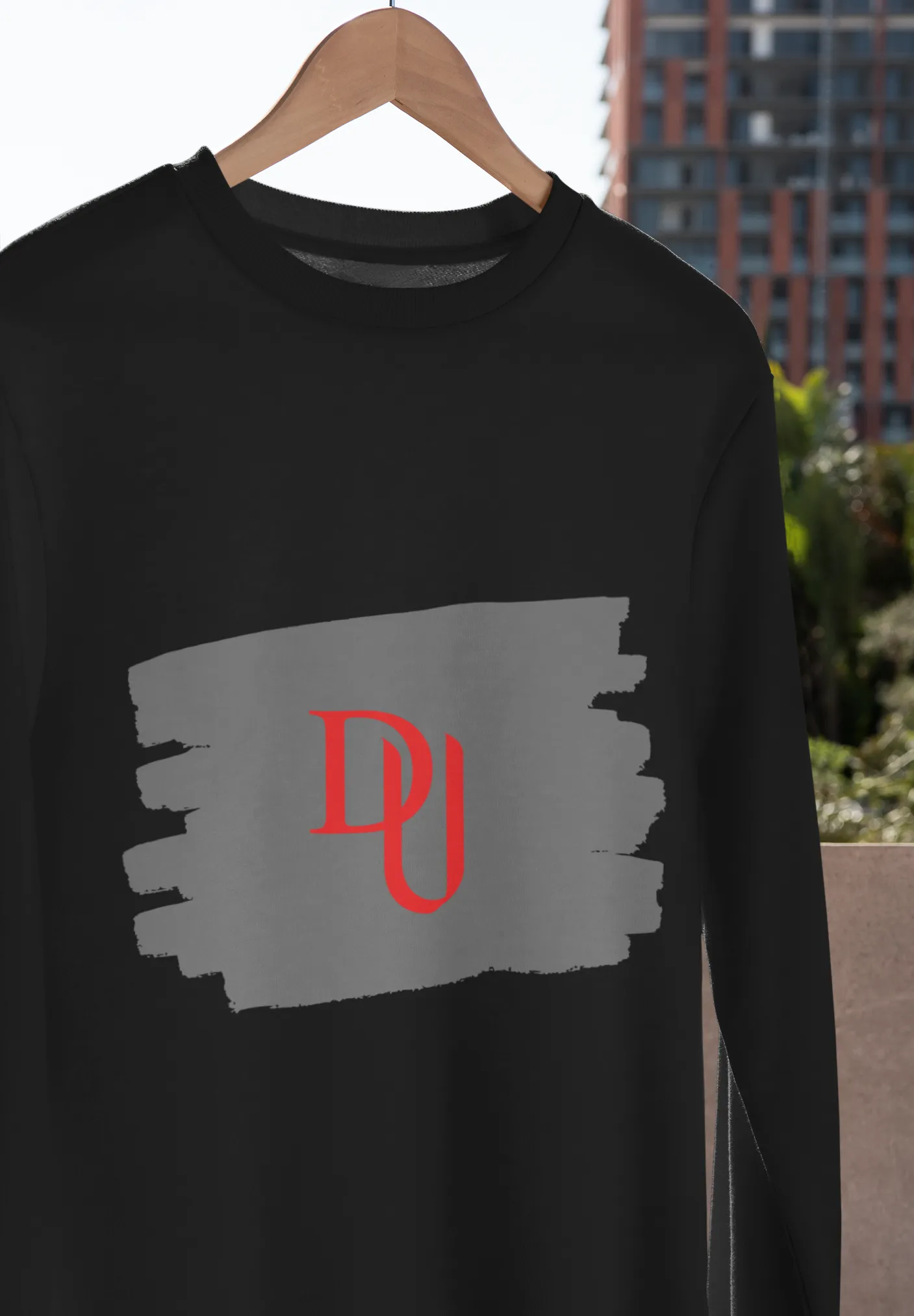 Minimalist Design Red Logo Fleece Pullover