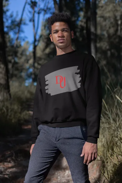 Minimalist Design Red Logo Fleece Pullover