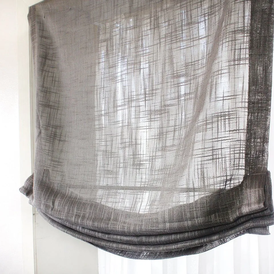 Modern Grey Linen Blend Sheer Custom Relaxed Roman shade/CL1034