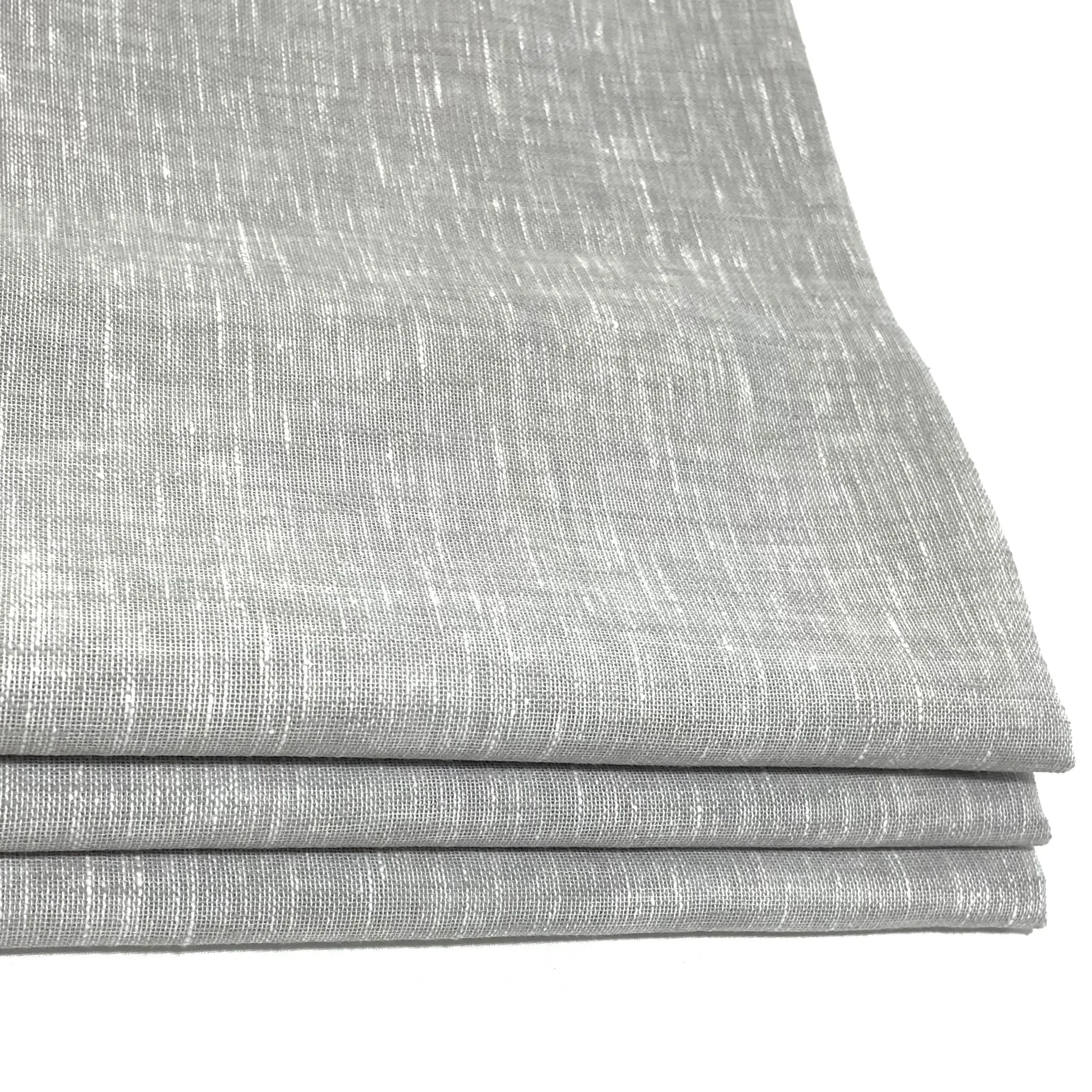 Modern Grey Linen Blend Sheer Custom Relaxed Roman shade/CL1034