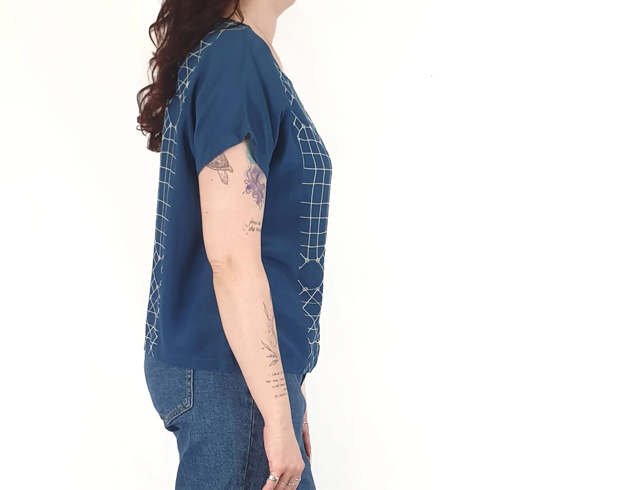 Nancybird blue silk top size M