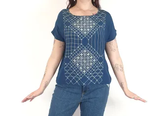 Nancybird blue silk top size M