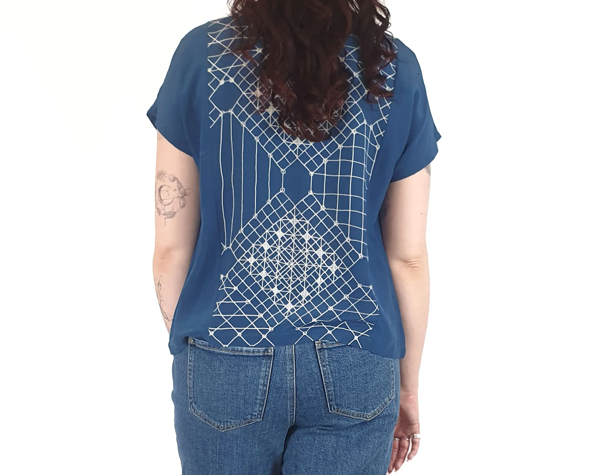 Nancybird blue silk top size M