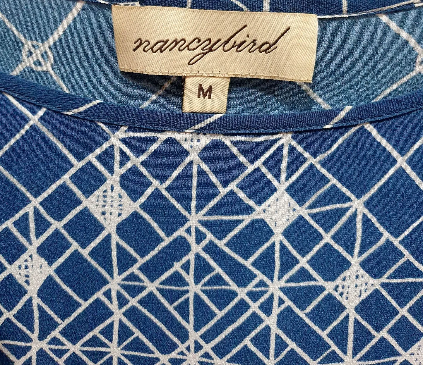 Nancybird blue silk top size M