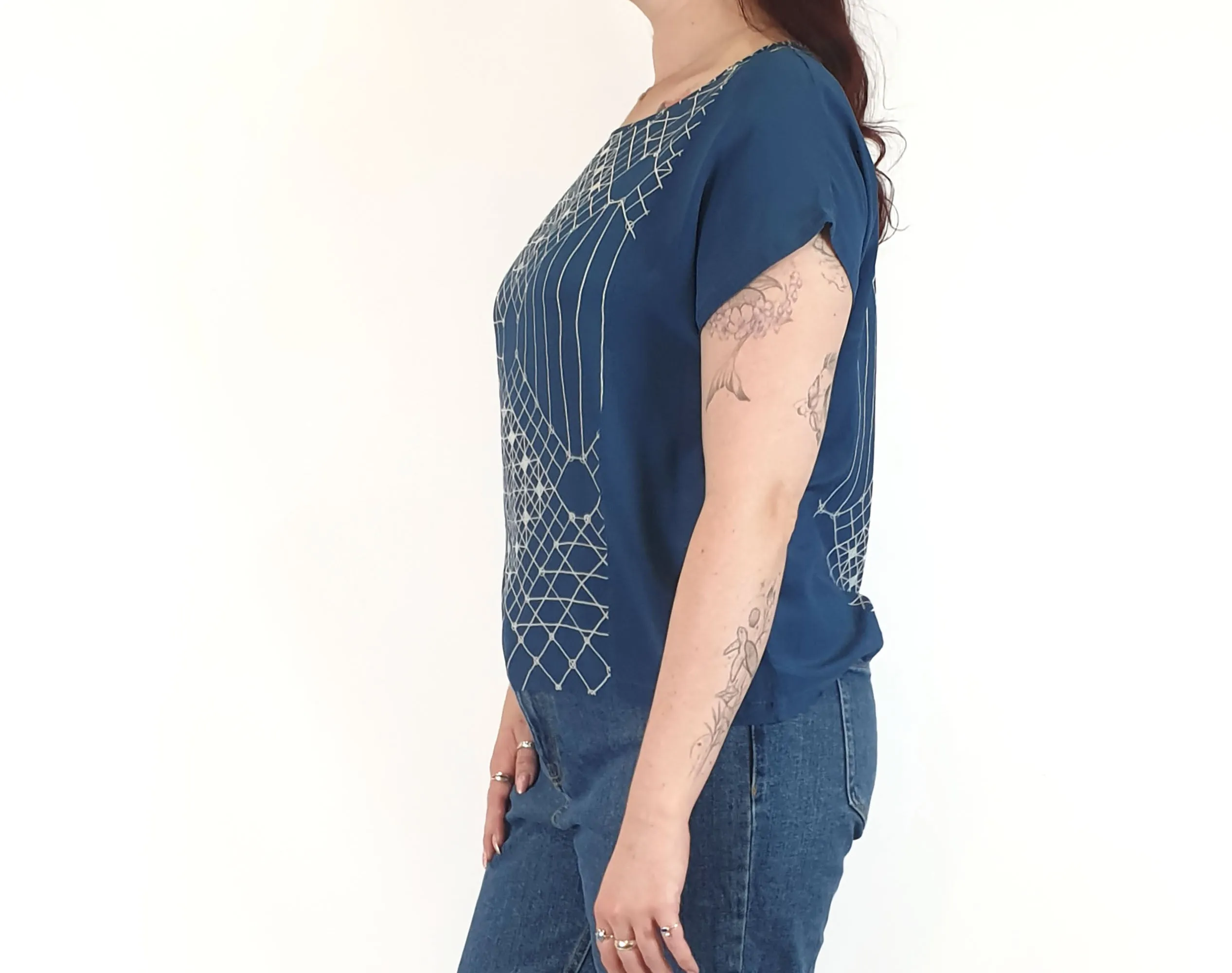 Nancybird blue silk top size M