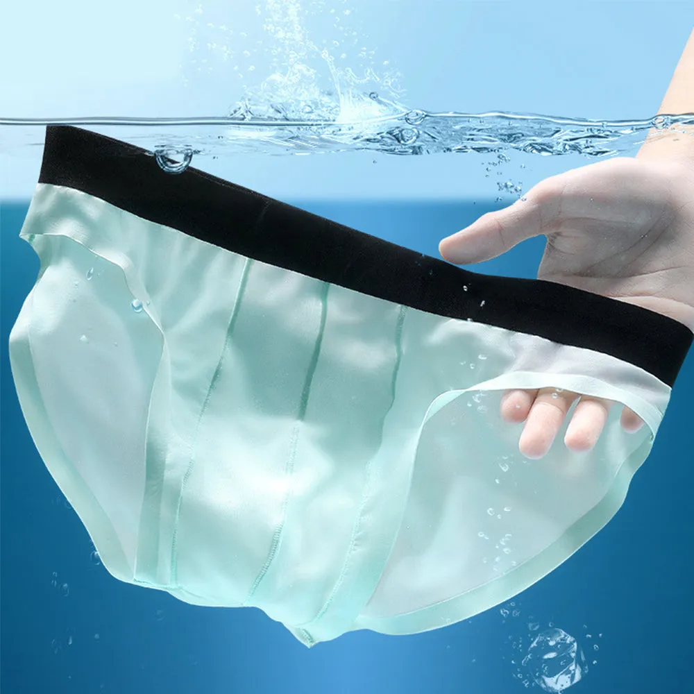 New Ice Silk Seamless Solid Color Men's Brief