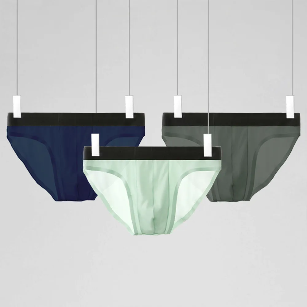 New Ice Silk Seamless Solid Color Men's Brief