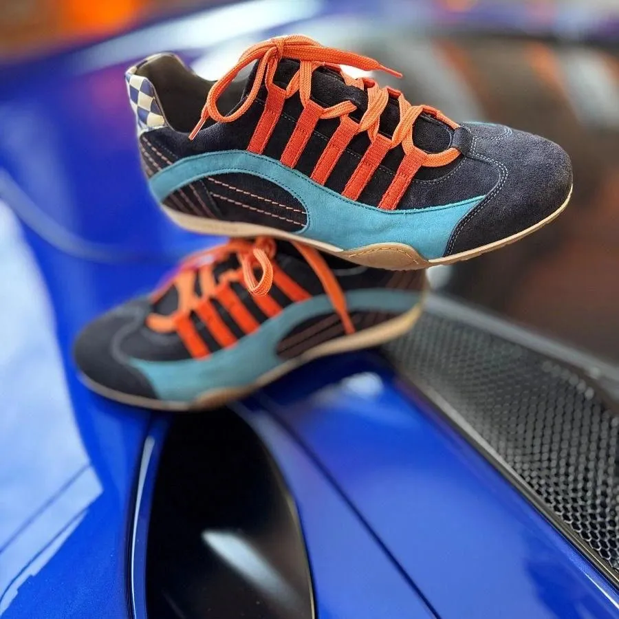 ***NEW *** Men's Racing Sneaker in Blue Suede