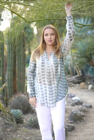 Norie Shibori Olive Top