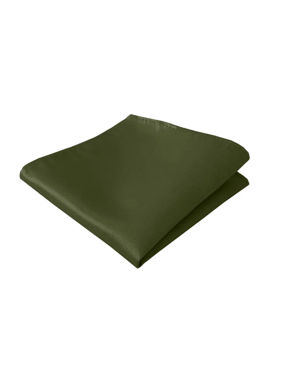 NZ Bridal Olive Satin Pocket Square Men's Wedding Accessories
