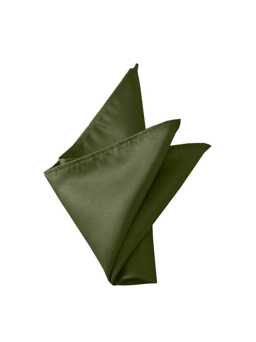 NZ Bridal Olive Satin Pocket Square Men's Wedding Accessories