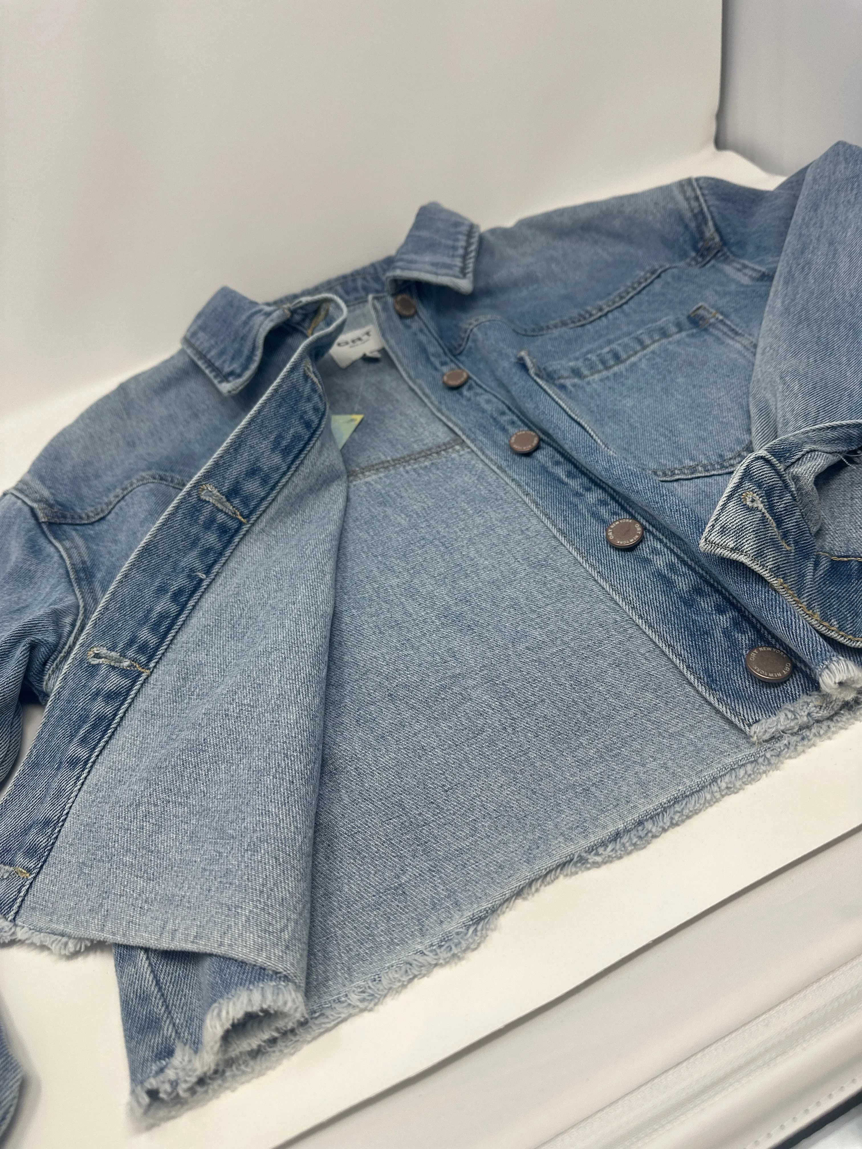OAT NY Lightwash Denim Cropped Jacket