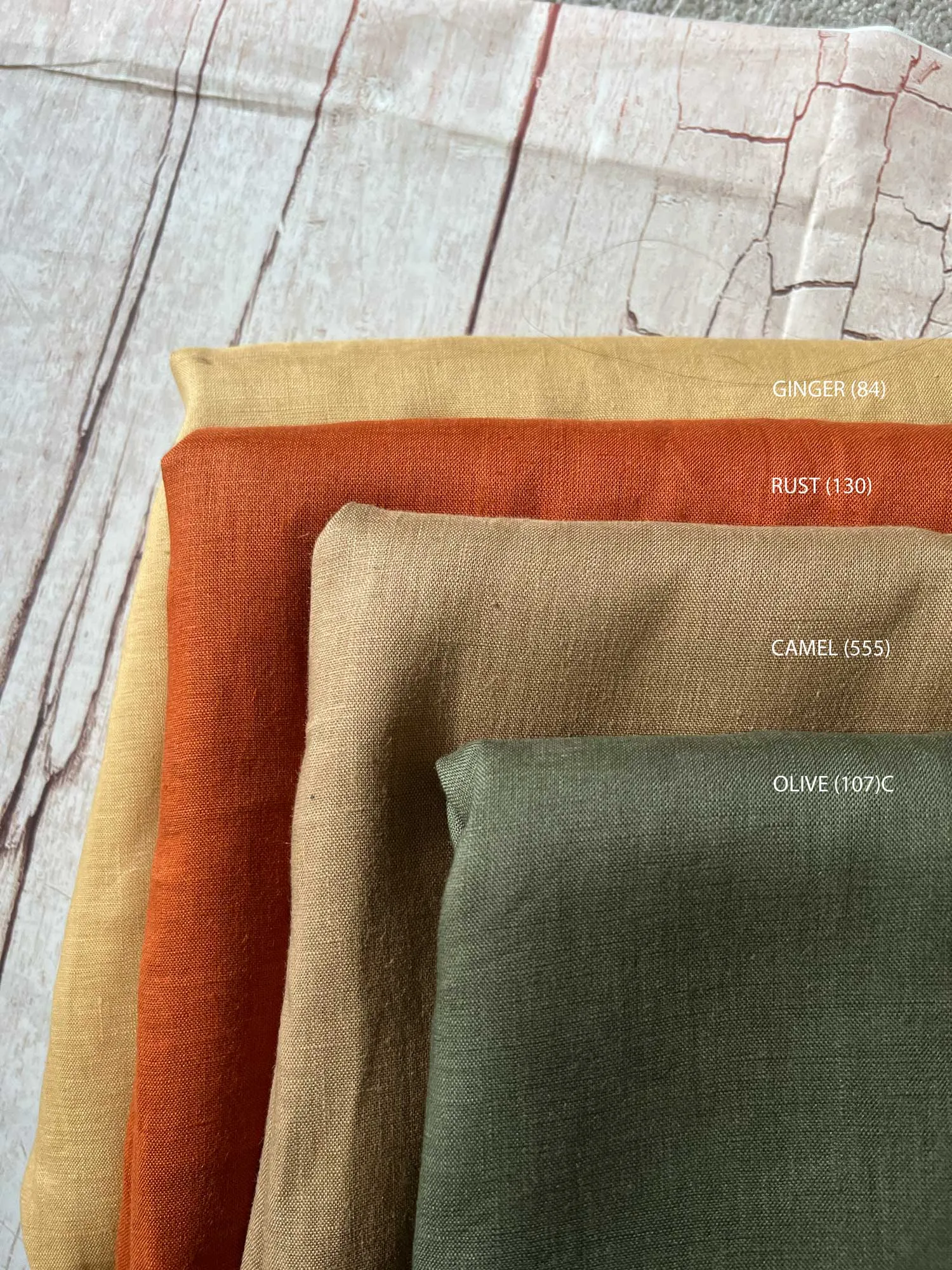Olive (107) plain colour linen 150gsm